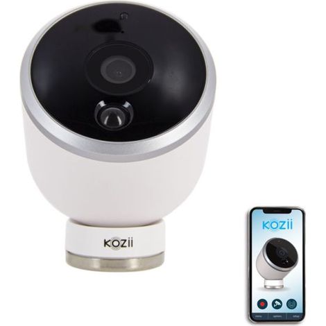 Caméra de surveillance orientable Full HD 1080p – Détecteur de mouvement – IP54 – Vision nocturne jusqu'à 30m – Alimentation USB rechargeable – Kozii (1/10)