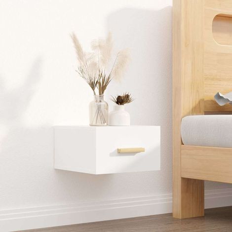 Table de chevet murale-Table de nuit suspendue blanc 35x35x20 cm 267006 (1/5)