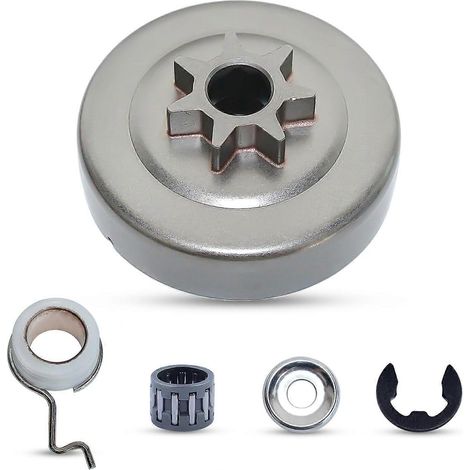 Ensemble cloche de tambour d'embrayage 7T 325" avec vis sans fin et rondelle pour tronçonneuses Stihl MS250, MS230, MS210, MS 250, 230, 210, 025, 023 et 021 (1/5)