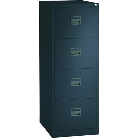 [JAMAIS UTILISE] Armoire de Bureau Meuble Classeur Professionnel MTI 4 Tiroirs H132xL41xP62mm Anthracite - TRC4D-13-79145061 (1/5)
