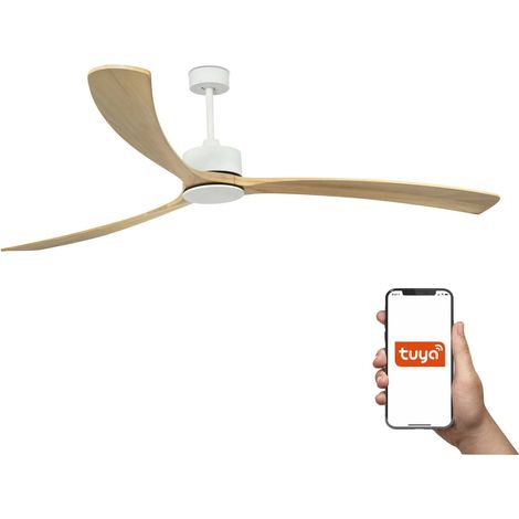 Faro Kauai Ventilateur de plafond XXL blanc mat, pin, système intelligent Tuya (1/5)