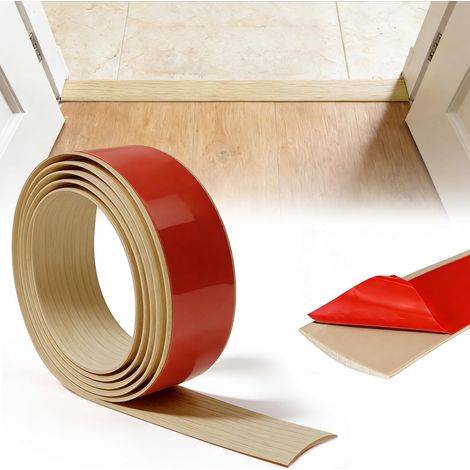 Barre de Seuil Adhesive, Seuil de Porte 2M x 5CM, Bande de Transition Sol PVC Auto-adhésive, Profilé de Transition pour Couvrir les Espaces entre Carrelage et Parquet (Érable-2m5cm) (1/5)