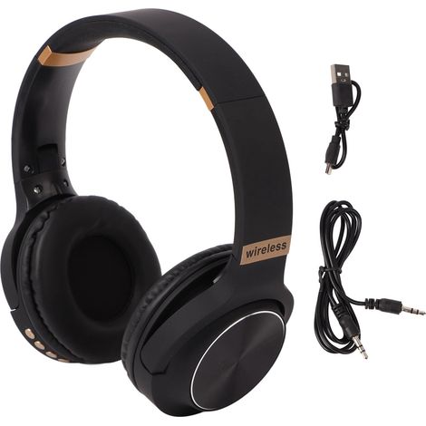 Casque Bluetooth pliable multifonction réduction de bruit HiFi stéréo sans fil écouteurs Bluetooth noir (1/5)