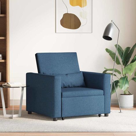 Single Sofa Bed Reclining Blue 90 x 165 x 87 cm Fabric vidaXL (1/5)