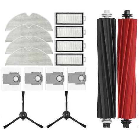 LAN 16 pièces pour aspirateur Roborock Q5 Pro, Q5 Pro+, Q5 Max+, Q5 DuoRoller+ : brosse principale, filtre et sacs à poussière (1/5)