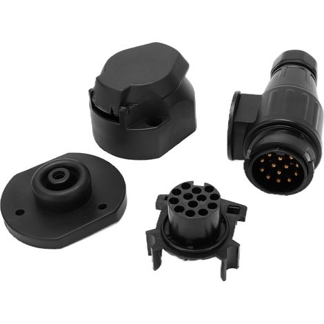 Adaptateur remorque 12V 13 broches, connecteur universel pour caravane, prise mâle étanche, accessoire attelage camping-car, compatible véhicules. (1/5)