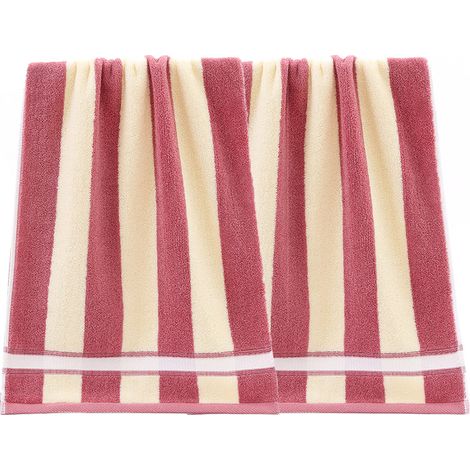 Lot de 2 serviettes de toilette en coton absorbantes et douces pour salle de bain, sport, voyage, fitness, yoga, 35 x 75 cm
