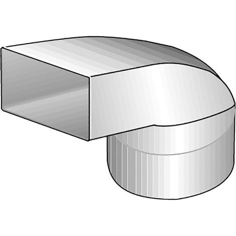 Helios Umlenkstück FLÜB 100, D 100mm 90° auf flach 100x50mm, Kunststoff, weiß 60703 (1/2)