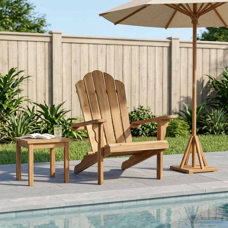 vidaXL Chaise Adirondack de jardin Naturel Bois de teck massif (1/5)