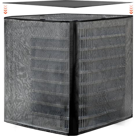 Housse de Climatiseur Extérieur, 91,4 x 91,4 x 101 cm, Couverture de Protection Climatiseur, Tissu Polyester et Maille PVC, Haut Amovible Étanche, Taille Universelle, Cache pour Clim Extérieur (1/5)