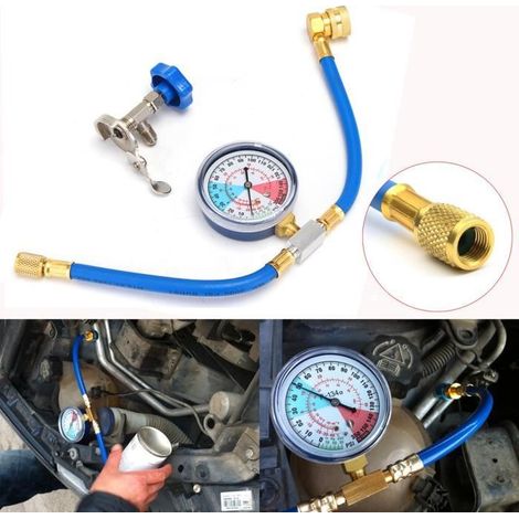 Mesure Tuyau R134A R12 R22 Recharge Valve Réfrigérant Jauge (1/4)