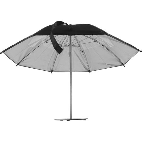 Mini Parasol de Table Noir avec Base, Parapluie Coupe-Vent Protection Soleil et Pluie pour Boissons, Téléphones et Appareils, pour Piscine, Terrasse et Plage 19,69 x 19,69 x 15,35 in (1/5)