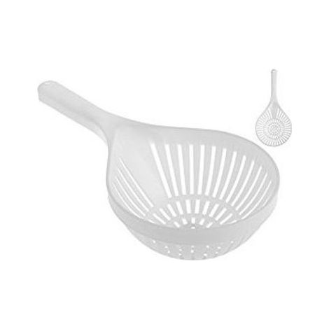 Scolapasta con un manico in plastica bianco Diametro Cm 18