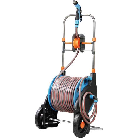 Wagen Strend Pro 5020, mit Gartenschlauch 1/2", L-50+2 m, Pistole, Kupplungen, Adapter, aufrollbar