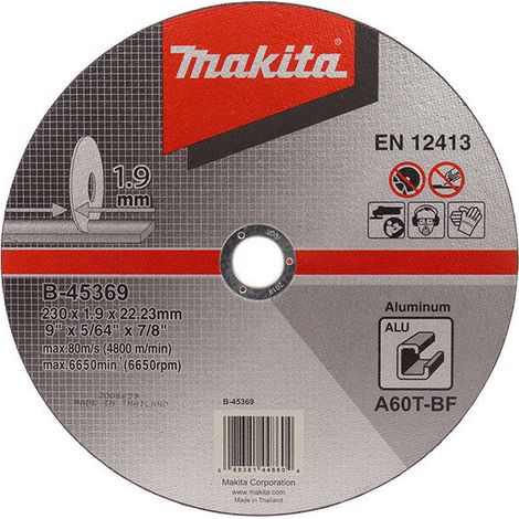 Disque à tronçonner aluminium pour meuleuses  MAKITA  B-45369 (1/3)