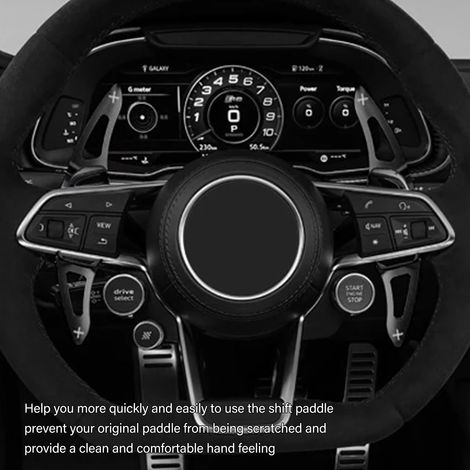 Palette de commande de volant aluminium, extension de paddle shifter, kit de rechange pour Ford Focus Kuga EcoSport Noir (1/5)