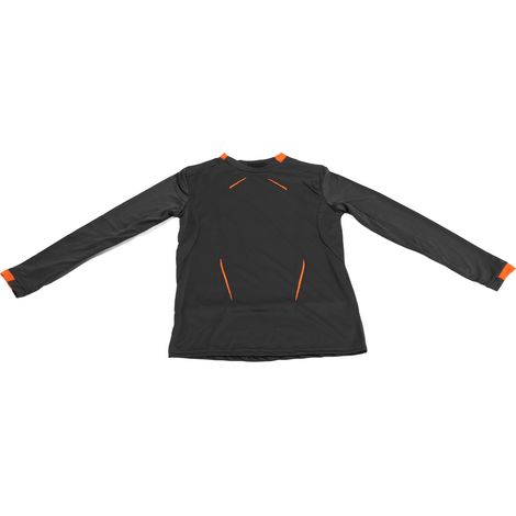 Atmungsaktives Dry-Fit-Langarmshirt für Herren mit stylischem Print, schnelltrocknend, ideal für Sommersporttraining und Outdoor-Aktivitäten. Dunkelgrau, Größe M. (1/5)