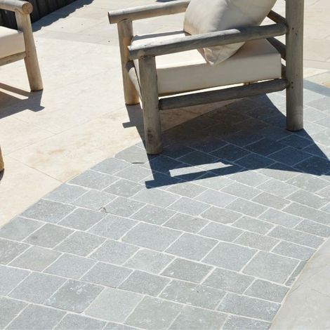 Pavé pierre naturelle Tandur Gris - Longueur Libre x15x2,2 cm - Couche 1m² (1/4)