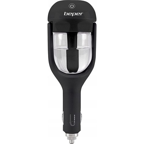 BEPER P205DIF100 Auto-Aroma-Diffusor/Luftbefeuchter, 25 ml, 1,5–2 W, bis zu 180° neigbar, Tropfstopp, Touch-Taste, kontinuierliche oder intermittierende Vernebelung, 12-V-Stecker, Schwarz (1/3)