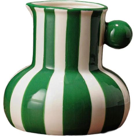 Vase en céramique colorée, pots de fleurs, décoration de table, ornements, composition florale, vase à fleurs, décoration esthétique de chambre, vert (1/5)