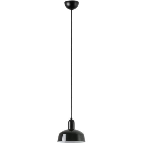Faro Tatawin Petit plafonnier suspendu en forme de dôme noir brillant, 1 ampoule E27