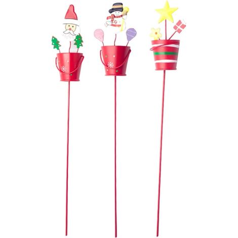 Décoration de Noël Chic 3pcs Seaux Peinture pour Ornement Sapin, pour Bar et Café, Accessoires Élégants de Fête (1/5)