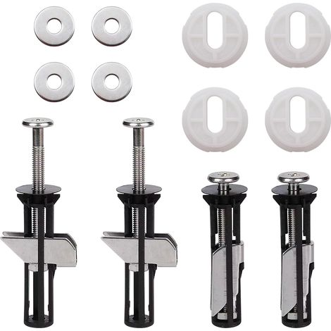 4 Pièces Fixation Abattant Wc Vis pour Siège Set de Vis pour Siège de Toilette Kit de Boulons pour Fixation Cuvette Wc Toilet Seat Bolts Vis de Fixation Wc pour Charnière Couvercle Toilette (1/5)