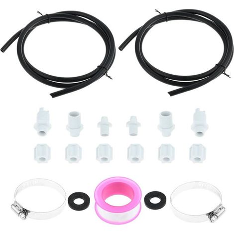 2 Ensembles Raccord Pour Chlorinateur Hors Ligne - Tuyau 1,2 M - Colliers 7,2 X 1,4 Cm - Compatible Hayward CL Series (1/4)