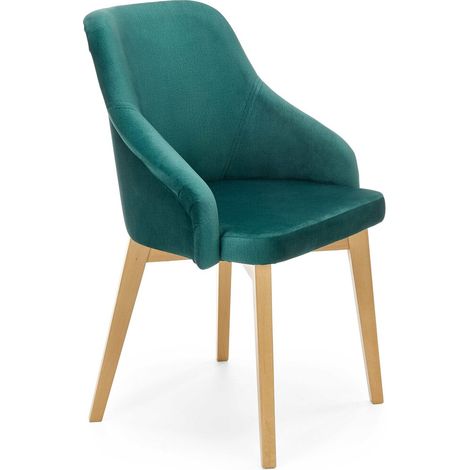 Silla Houston 709, Turquesa, 86x57x56cm, Tapiz, De madera (1/5)