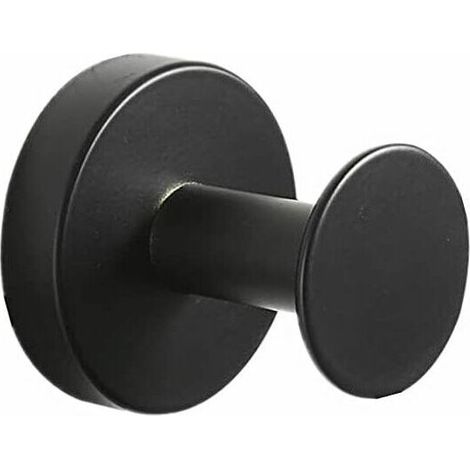 Runder Wandhaken aus Edelstahl, Bademantelhaken, schwarze Handtuchschlaufe für Zuhause oder Büro (1/5)