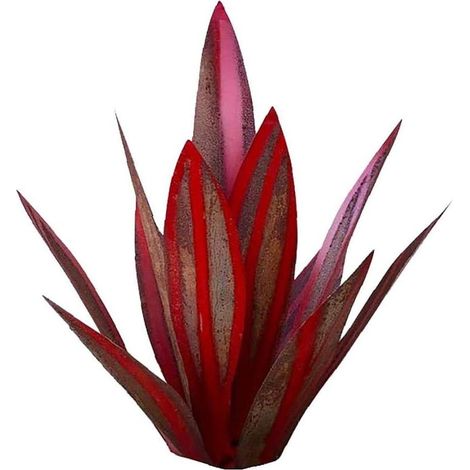 MINKUROW Tequila Rústico Metal Escultura Agave Hierro Arte Agave Escultura Estatua Jardín Yarda Arte Decoración Ornamento 35cm Rojo Oscuro Jardín Adornos (1/5)