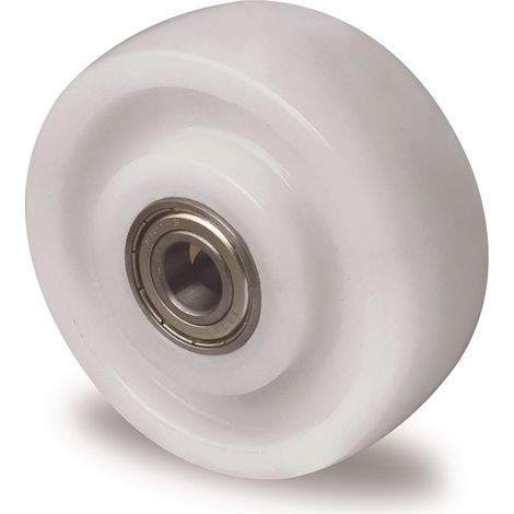 PROMAT Ersatzrad Rad-Ø 100 mm Tragfähigkeit 500 kg Polyamid weiß Achs-Ø 10 mm (1/2)