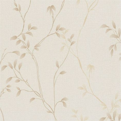 Empapelado estilo country Profhome 397671 papel pintado no tejido texturado con ornamentos florales mate beige blanco-crema marrón 5,33 m2 (1/5)