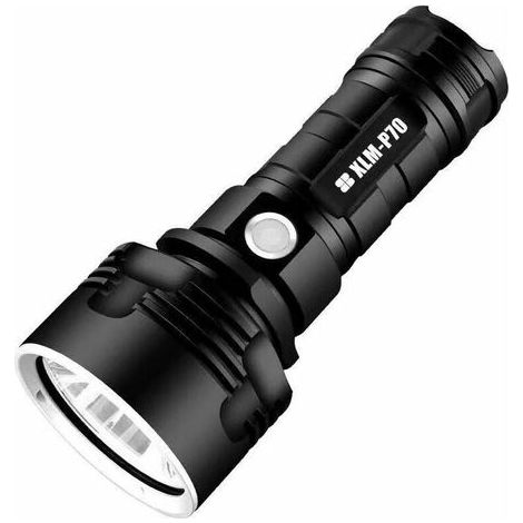 p70 Taschenlampe, 30.000–100.000 Lumen Hochleistungs-LED, ultrahelle wasserdichte Taschenlampe, leistungsstärkste XLM-P70 50 W 3-Modus-Taschenlampe (einzelne Batterie, 50 W-P70) (1/4)