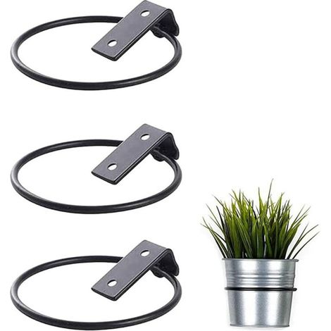 Lot de 3 Support Mural pour Pot de Fleur,Support de pot de Fleur Pliable en Métal, mur de Support de pot de Fleur Extérieur de Jardin à la Maison (17,5 x 15 x 6,2 cm)- (1/5)