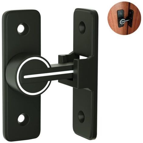Illuminated Sliding Interior Door Lock, 90° Swing Door Hook Latch, Anti-Theft Hasp Buckle Lock Bolt, for Door, Window (90 Degree) (1/5)