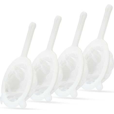 Confezione da 4 colini multi-maglia premium: 100/200/300/400 maglie, nylon e plastica, per tè, caffè, latte di noci, succhi, brodo, frullati, riutilizzabili e facili da pulire