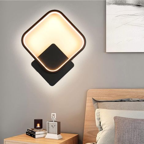 Applique Murale Intérieur LED Moderne éclairage,12W Lampe Murale Carré avec Mode d'éclairage 3Couleurs Dimming,AC 220V,éclairage de Montage Moderne pour Couloir d'escalier de Salon Chambre