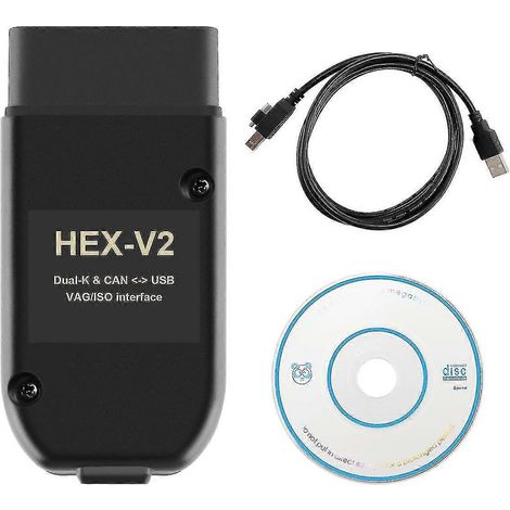 Scanner OBD2 VAG COM 22.3 HEX V2 USB pour Golf A6, Skoda, Seat Unlimited (VIN : ATMEGA162+16V8+FT232RQRUYUU) (1/4)