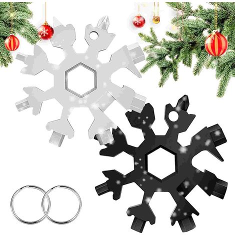 2 PCS 18 en 1 Outil multifonction flocon de neige, flocon tournevis, Outil Tout Puissant en acier inoxydable portatif, Outil Flocon Neige Multifonction. (1/5)