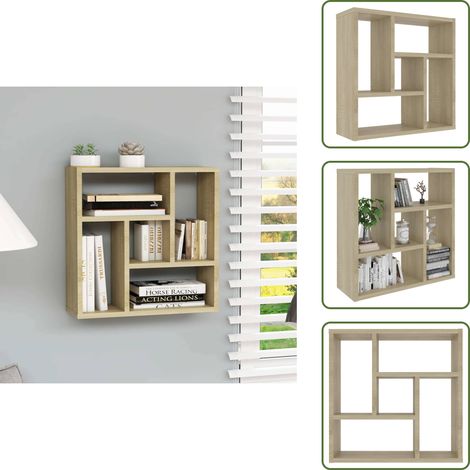 Wandregal Sonoma-Eiche 45,1x16x45,1 cm Holzwerkstoff - Wand Regal - Holzregal - Regal Aus Holz - Deko Regal - Wohnraum Organisation (1/5)