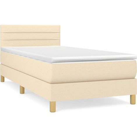 Maison Exclusive - Boxspringbett mit Matratze Creme 80x200 cm Sto