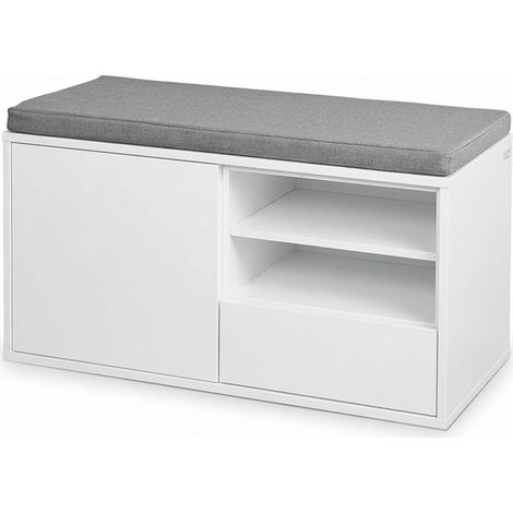 Scarpiera Panca Salvaspazio Robusta Mobile Ingresso Legno 80x35x46 cm bianco