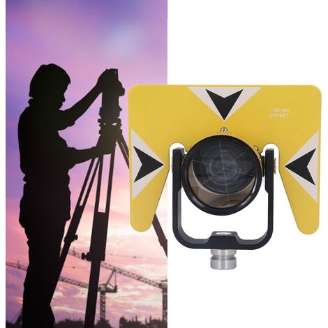 Nouvelle lentille prismatique jaune à prisme unique pour stations totales Nikon, adaptée aux stations totales Nikon pour levés topographiques et cartographie, réflecteur à miroir de signal circulaire (1/5)
