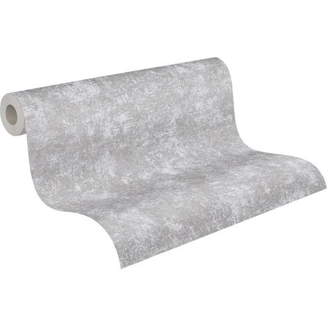 Papier peint intissé gris foncé et clair Tapisserie moderne aspect patiné Papier peint effet métallique idéal pour couloir (1/5)