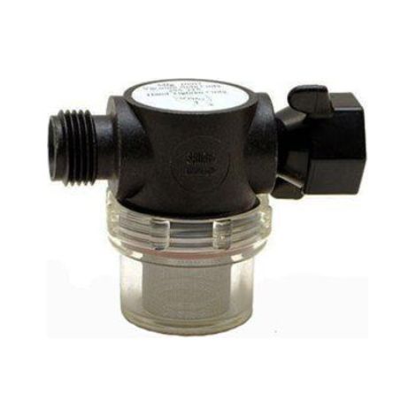 Filtre pour pompe – 255215 – Type de filtration eau – Raccords avec écrous tournants pour aspiration 1/2" NPT-Mâle et refoulement 1/2" – Shurflo
