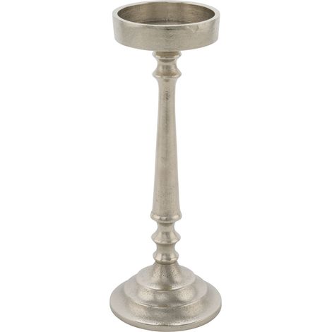 Alu Kerzenhalter silber - 28 cm - Metall Deko Stumpen Kerzen Ständer Halter