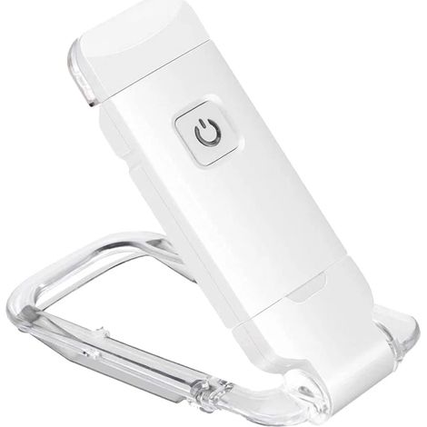 LED-Klemm-Leselampe, USB-aufladbar, flexibles Licht, ideal zum Lesen - weiß.