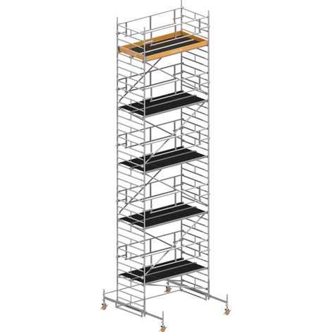 Layher Rollgerüst Uni Breit P2 Safety Plus mit Doppelgeländer 11,38m AH (1/3)