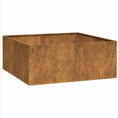 Jardinière，Bac à fleurs，Pot de fleurs rouillé 100x100x40 cm acier inoxydable CFW74428